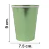 Paquete de 8 vasos desechables verde brillante de 250ml y 7.5x7.5x13cm - Image 2
