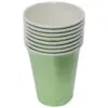 Paquete de 8 vasos desechables verde brillante de 250ml y 7.5x7.5x13cm - Image 3
