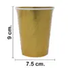 Paquete de 8 vasos desechables dorado brillante de 250ml y 7.5x7.5x13cm - Image 2