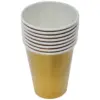 Paquete de 8 vasos desechables dorado brillante de 250ml y 7.5x7.5x13cm - Image 3