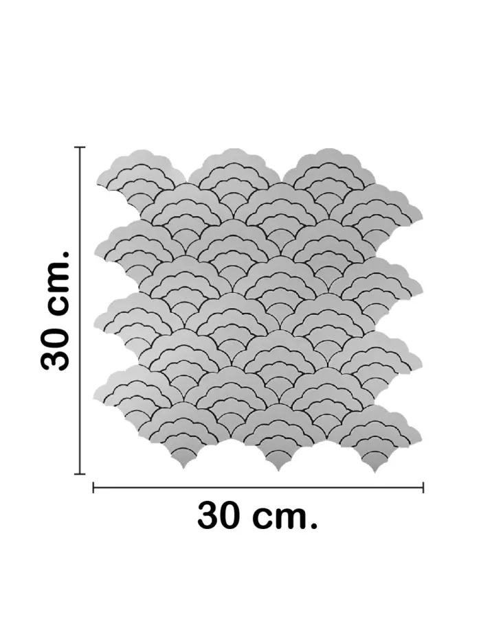 Adhesivo para pared de plastico plateado diseño nubes de 30x30x0.1cm - Image 2