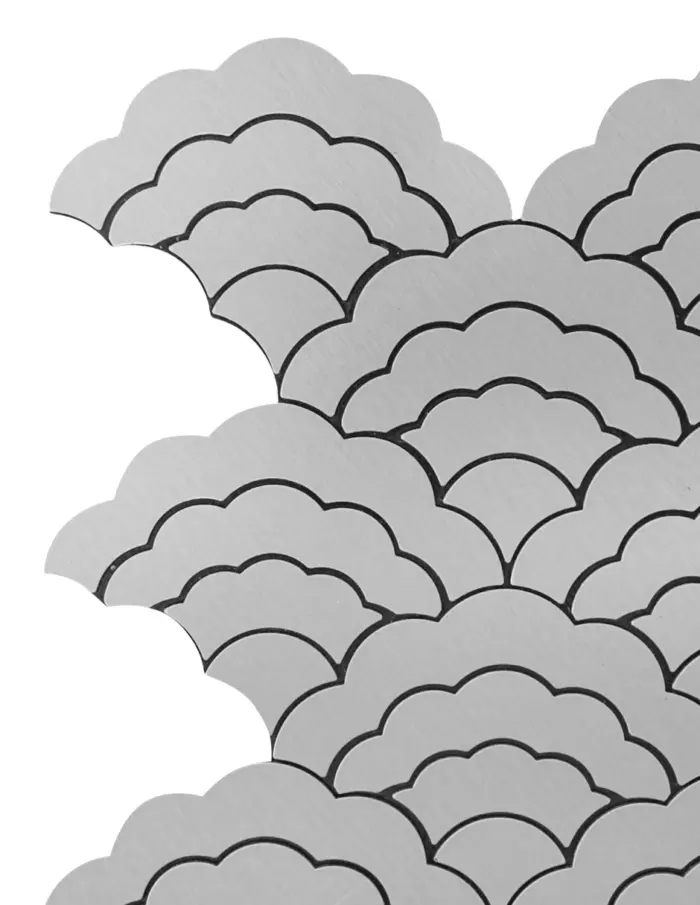 Adhesivo para pared de plastico plateado diseño nubes de 30x30x0.1cm - Image 4