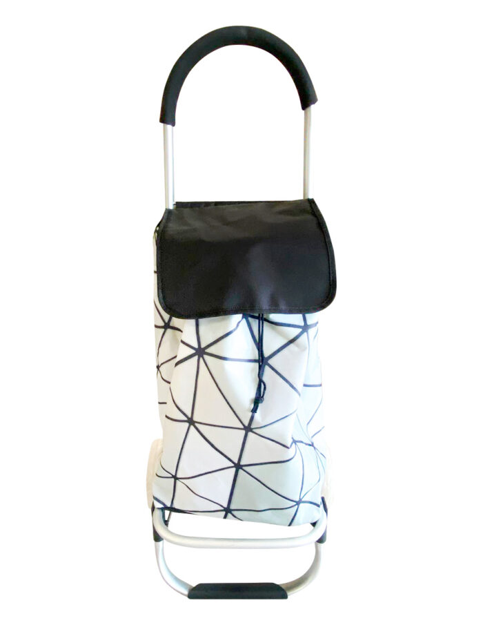 Carro para mandado con bolsa diseño triángulos de 43x35x98 cm