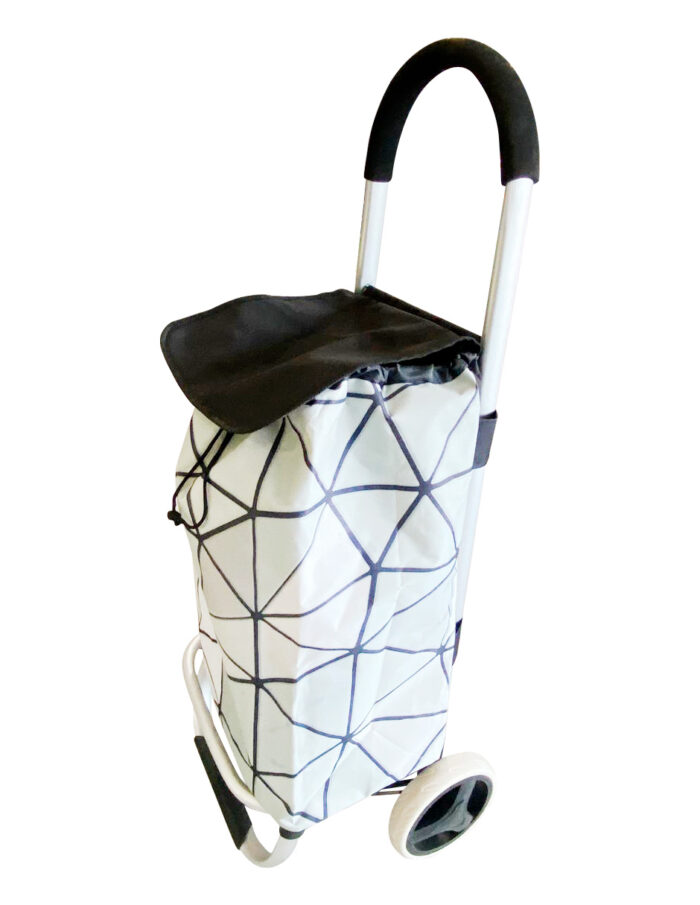 Carro para mandado con bolsa diseño triángulos de 43x35x98 cm - Image 2