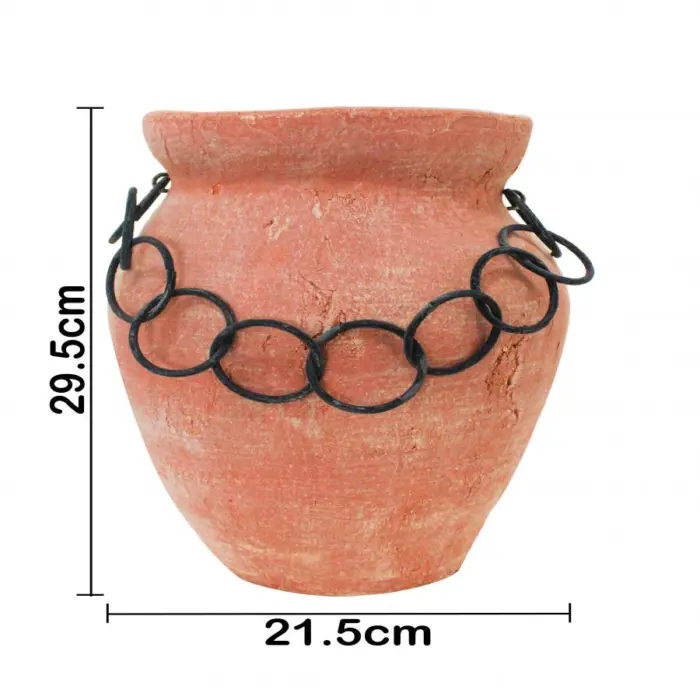 Maceta de terracota con aros de 25x24.5x30.5cm - Image 4