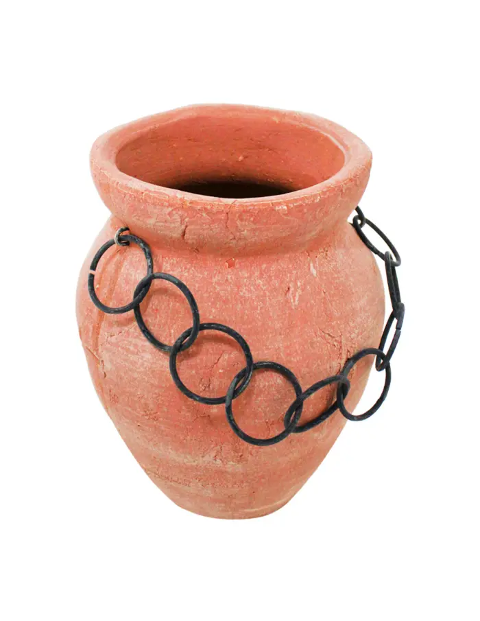 Maceta de terracota con aros de 20.5x20x25.5cm - Image 2