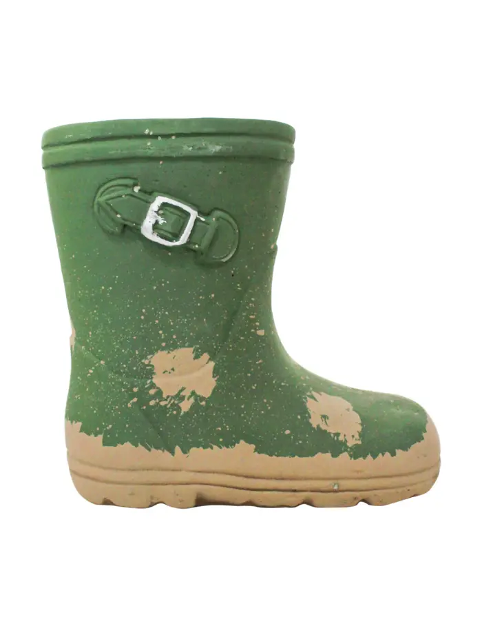 Maceta de cemento diseño bota verde de 22x11x20cm - Image 2