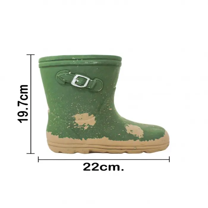 Maceta de cemento diseño bota verde de 22x11x20cm - Image 3