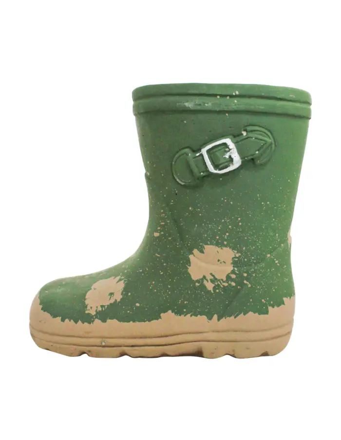 Maceta de cemento diseño bota verde de 22.5x11x20cm - Image 2