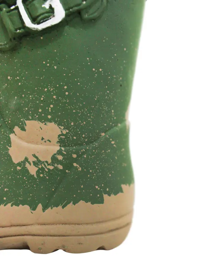 Maceta de cemento diseño bota verde de 22.5x11x20cm - Image 3