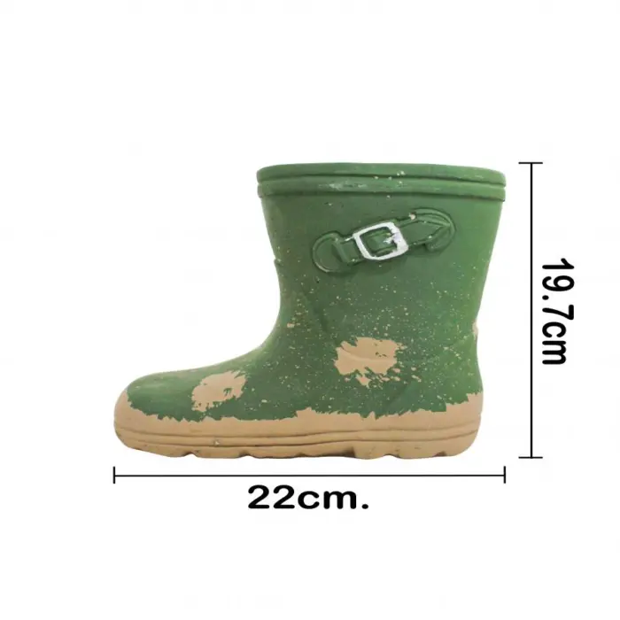 Maceta de cemento diseño bota verde de 22.5x11x20cm - Image 4