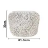 Maceta de cemento blanca con diseño flores de 31.5x31.5x30cm - Image 4