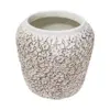Maceta de cemento blanca con diseño flores de 25x25x24cm - Image 2