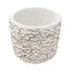 Maceta de cemento blanca con diseño flores de 18x18x16cm - Image 2