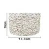 Maceta de cemento blanca con diseño flores de 18x18x16cm - Image 4