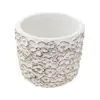 Maceta de cemento blanca con diseño flores de 15x15x13cm - Image 2