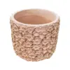 Maceta de cemento rosa con diseño flores de 15x15x13cm - Image 2