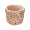 Maceta de cemento rosa con diseño flores de 11.5x11.5x10cm - Image 2