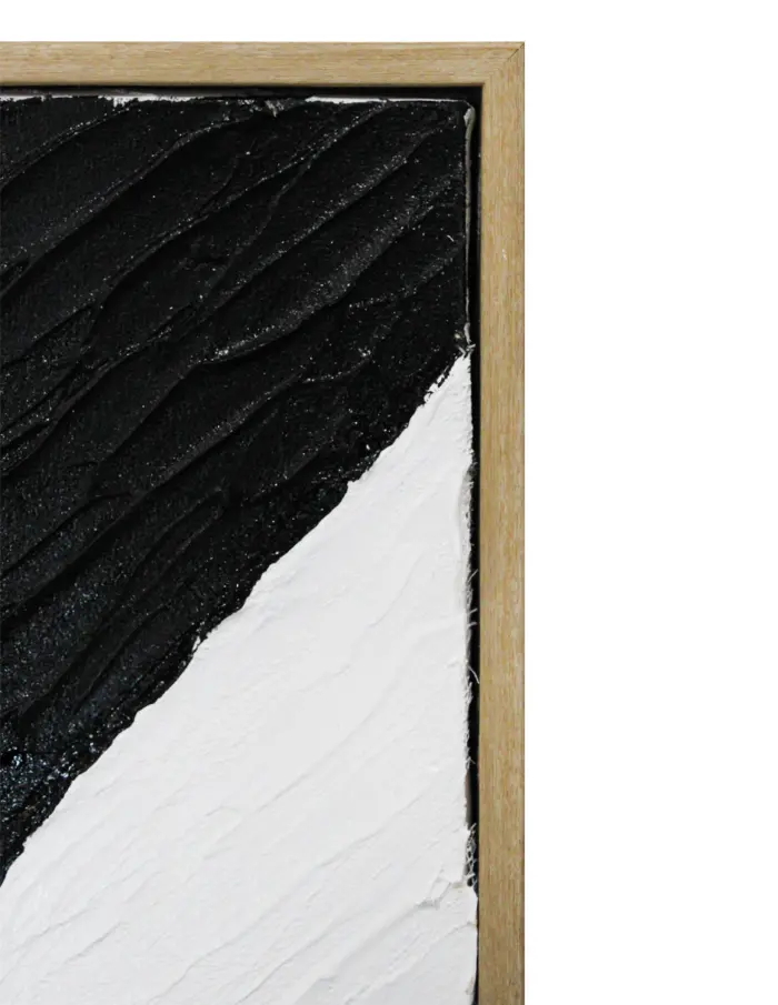 Cuadro con diseño abstracto beige con negro y gris de 60x120x4.5cm - Image 2