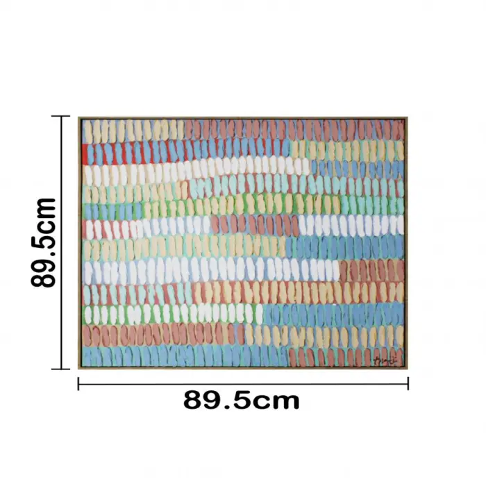 Cuadro de arte diseño abstracto de líneas de colores de 90x90x4.5cm - Image 4