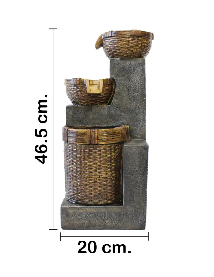 Fuente de macetas de ratán de poliresina de 24x20.5x48cm - Image 2