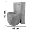 Fuente de poliresina gris de 50.5x50.5x61.5cm - Image 2