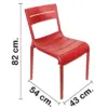 Silla de plástico roja de 50.5x56x82cm - Image 2