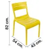 Silla de plástico amarilla de 50.5x56x82cm - Image 2