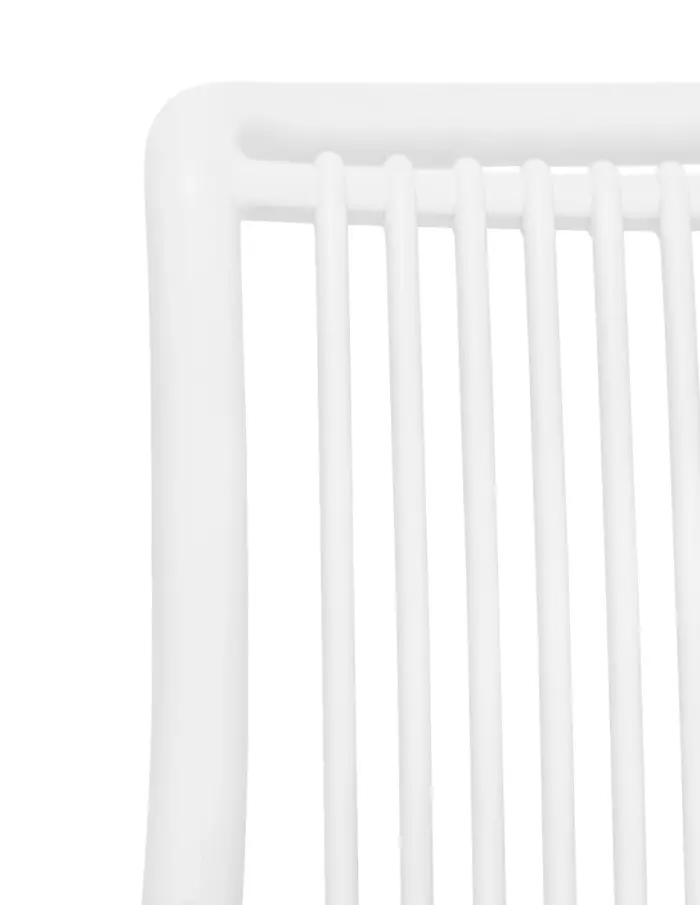 Silla de plástico blanca con cojín diseño tiras de 52.5x64x83.3cm - Image 4