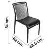 Silla de plástico negra con cojín de diseño tiras de 52.5x64x83.3cm - Image 2