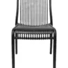 Silla de plástico negra con cojín de diseño tiras de 52.5x64x83.3cm - Image 3