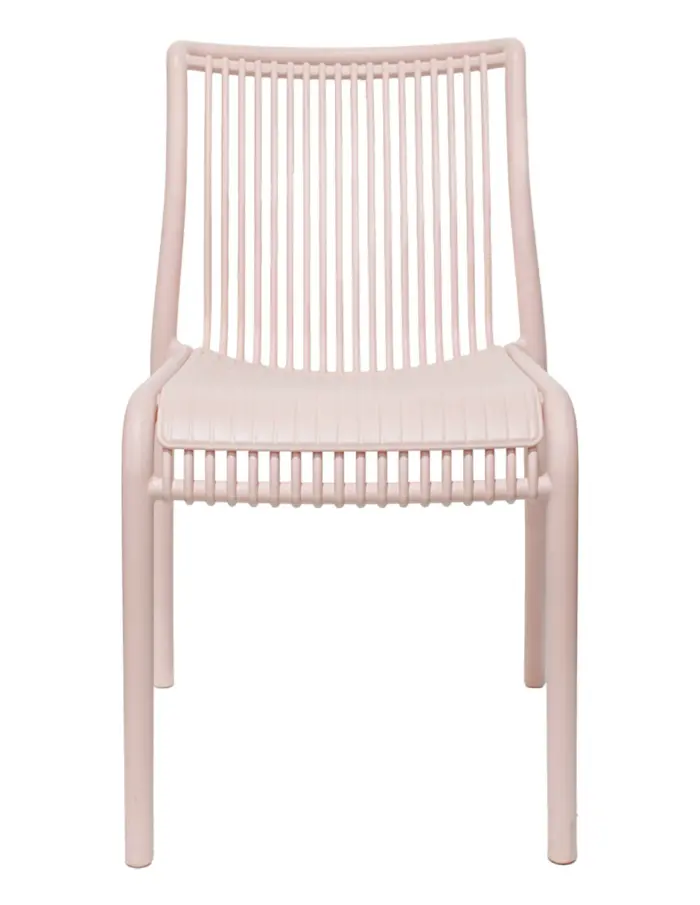 Silla de plástico rosa con cojín diseño tiras de 52.5x64x83.3cm - Image 3