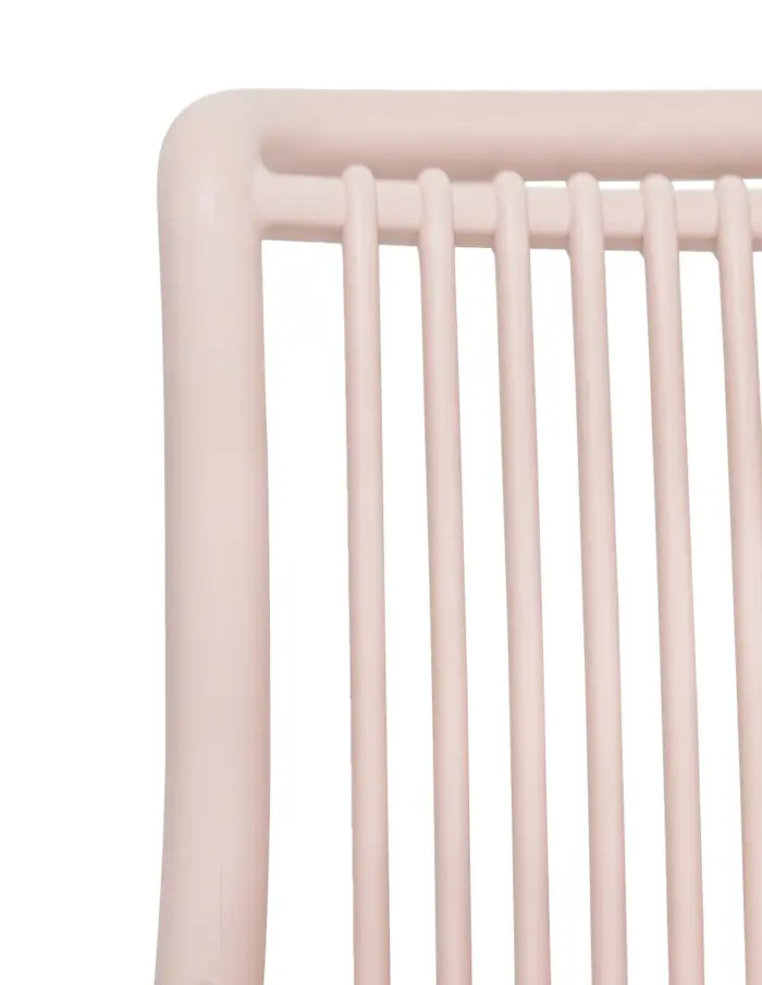 Silla de plástico rosa con cojín diseño tiras de 52.5x64x83.3cm - Image 4