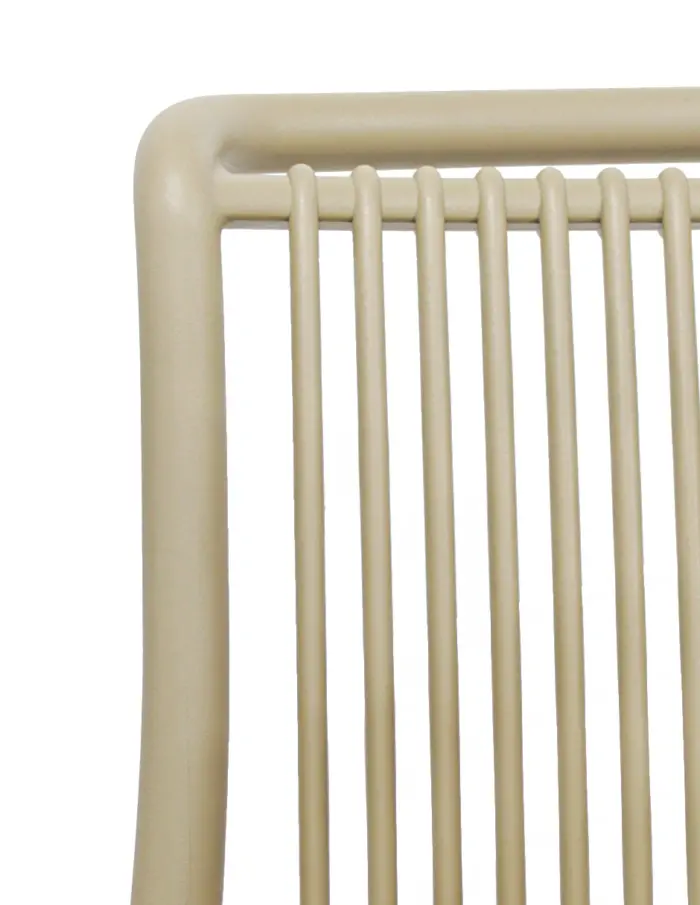 Silla de plástico beige con cojín diseño tiras de 52.5x64x83.3cm - Image 4