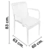 Silla de plástico con descansabrazos blanca con cojín diseño tiras de 59.8x64x83.3cm - Image 2