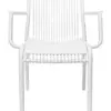 Silla de plástico con descansabrazos blanca con cojín diseño tiras de 59.8x64x83.3cm - Image 3