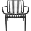 Silla de plástico con descansabrazos negra diseño tiras de 69.9x74.7x77cm - Image 3
