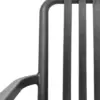 Silla de plástico con descansabrazos negra diseño tiras de 69.9x74.7x77cm - Image 4