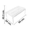 Mesa de plástico blanco diseño tiras de 96x54.8x40cm54.8x96x40cm - Image 2