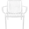 Silla de plástico con descansabrazos blanca diseño tiras de 69.9x74.7x77cm - Image 3