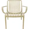 Silla de plástico con descansabrazos beige diseño tiras de 69.9x74.7x77cm - Image 3