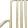 Silla de plástico con descansabrazos beige diseño tiras de 69.9x74.7x77cm - Image 4
