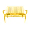 Sillón de 2 plazas de plástico con descansabrazos amarillo diseño tiras de 73x119x77cm - Image 3