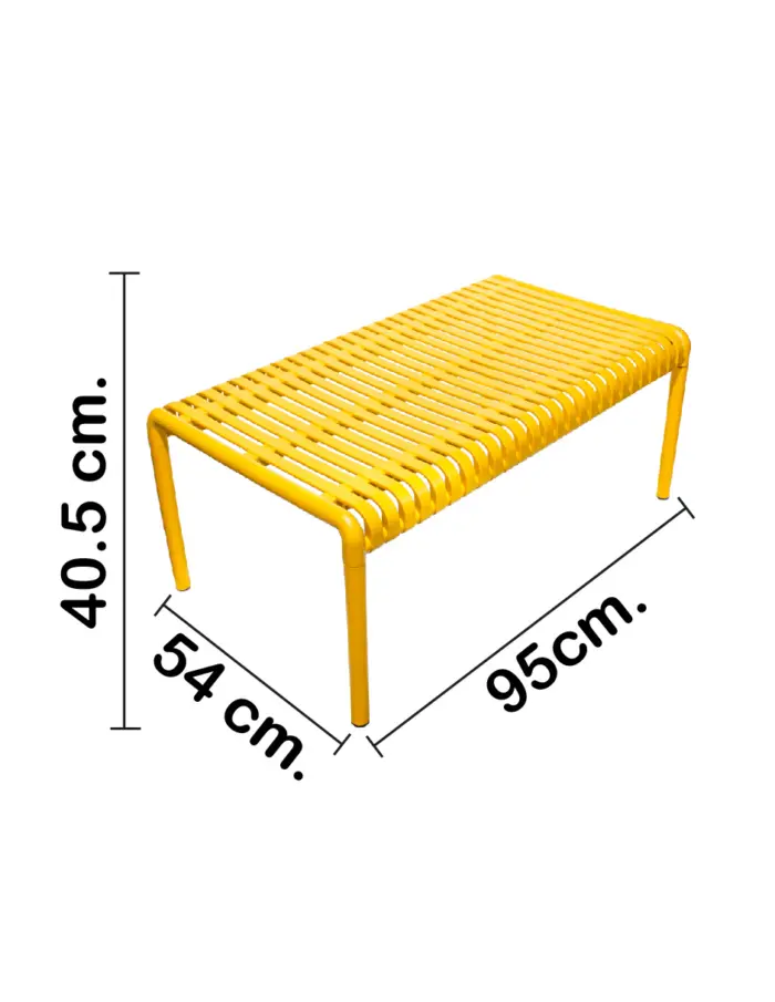 Mesa de plástico amarillo diseño tiras de 96x54.8x40cm54.8x96x40cm - Image 2