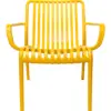 Silla de plástico con descansabrazos amarillo diseño tiras de 69.9x74.7x77cm - Image 2
