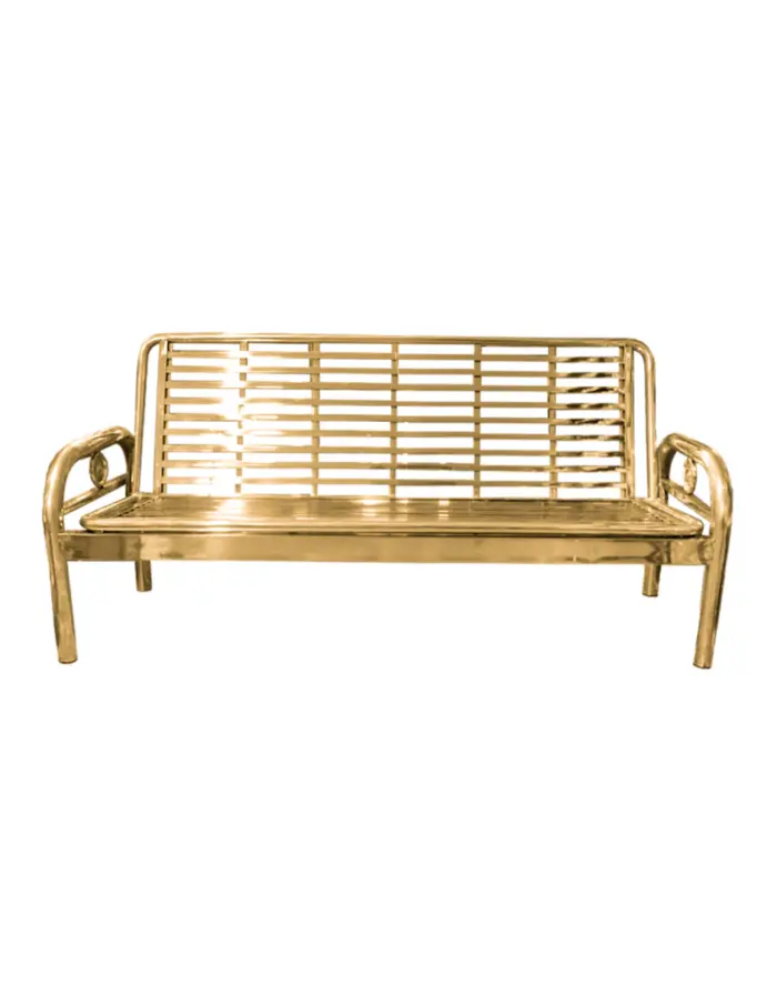 Banca de metal dorada de 190x70x95 cm - Image 2