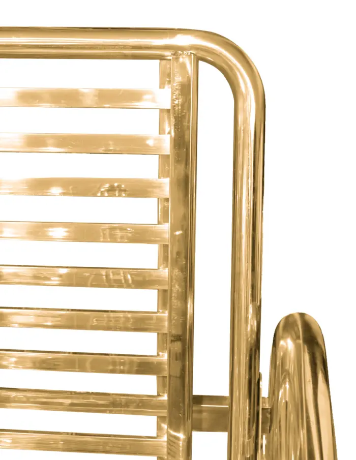 Banca de metal dorada de 190x70x95 cm - Image 4