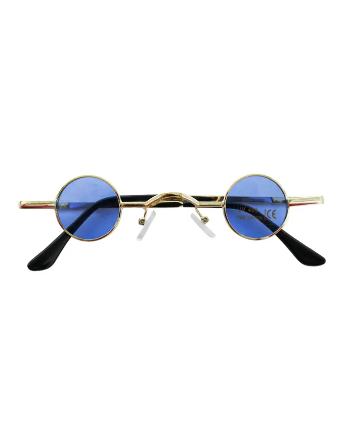 Lentes para sol con cristales redondos azul marino con dorado de 13.5x14.5x2.8cm - Image 2