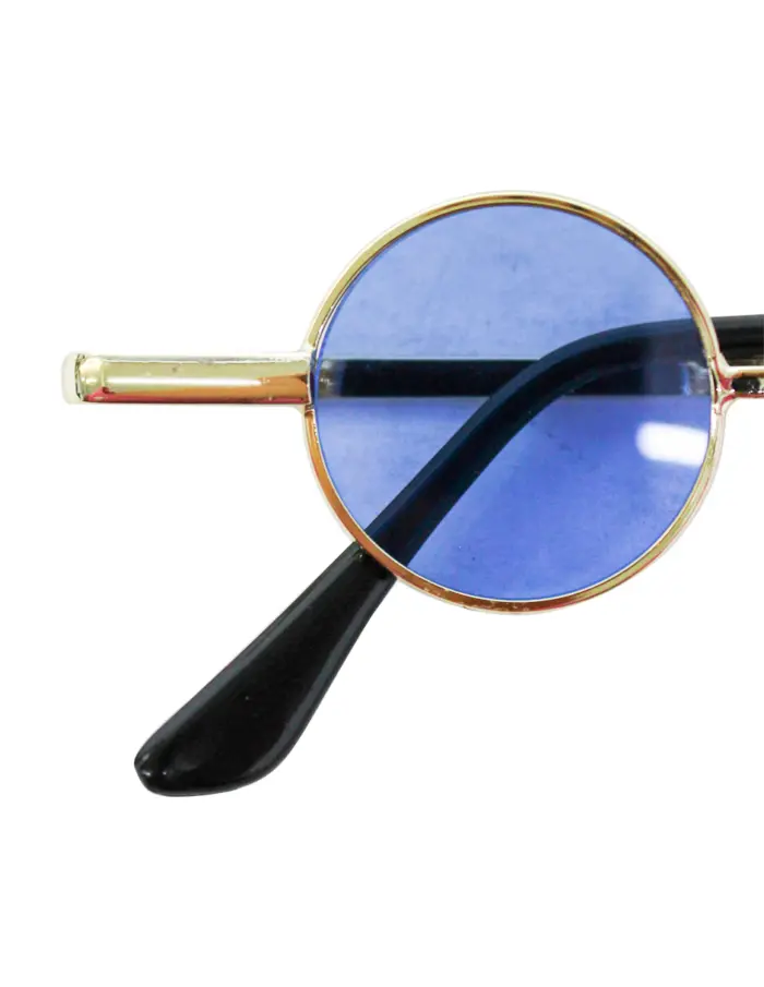 Lentes para sol con cristales redondos azul marino con dorado de 13.5x14.5x2.8cm - Image 3