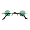 Lentes para sol con cristales redondos turquesa con dorado de 13.5x14.5x2.8cm - Image 2